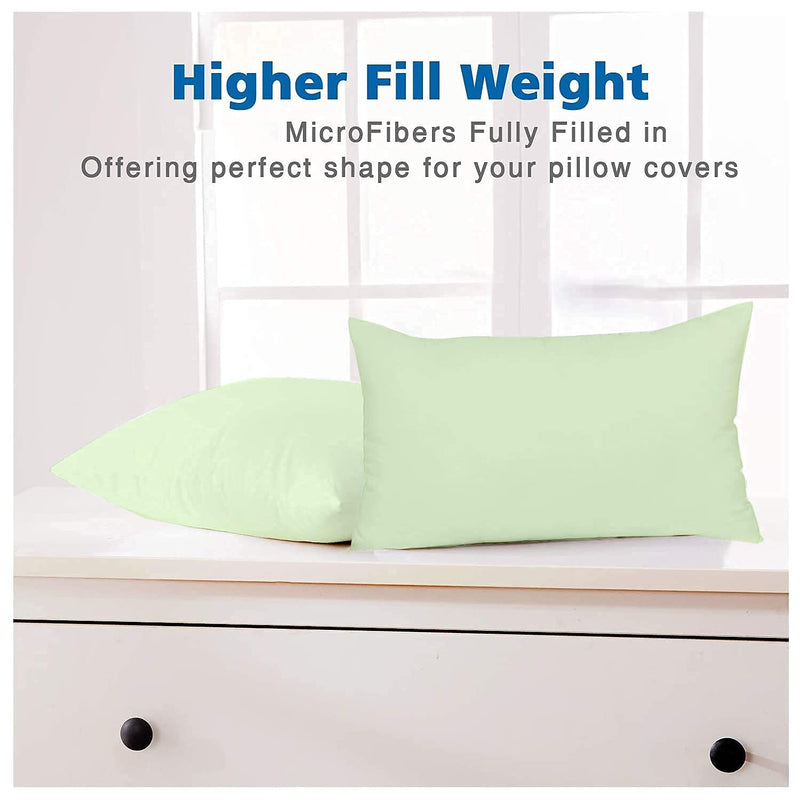 Linen Affairs - Sleeping Microfiber Soft Pillow Filler 2 Pieces Sleep Comfortable with Sage Pillows Size_20x30 Inch (Size_20x30 Inch)