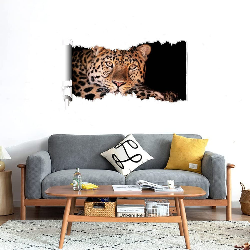 GADGETS WRAP Printed Wall Decal Sticker Scratched Paper Style Wall Decal (90cm x 50cm) - Magnificent Leopard