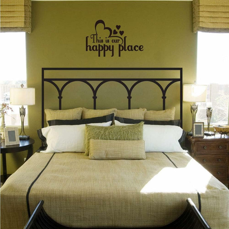 GADGETS WRAP This is Our Happy Place Family Wall Decal Love Quote Vinyl Wall Lettering Home Decor Wall Art