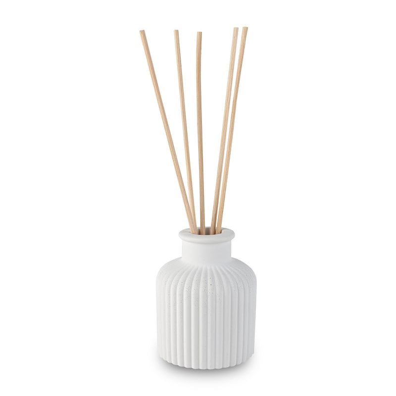 THE GREY BLEND® Concrete Reed Diffuser with 5 Reed Diffuser Stick Ideal for Bathroom, Entrance, Bedroom, Living Room, Stylish Reed Diffuser Pot (White)