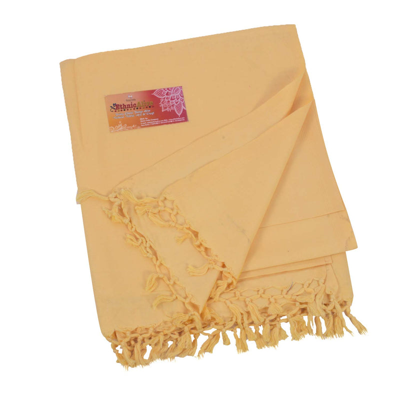 NIC Bhagalpuri Handloom Organic Dark Yellow Chadar Plain|All Season | Chadar for Sleeping AC Blanket for Summer