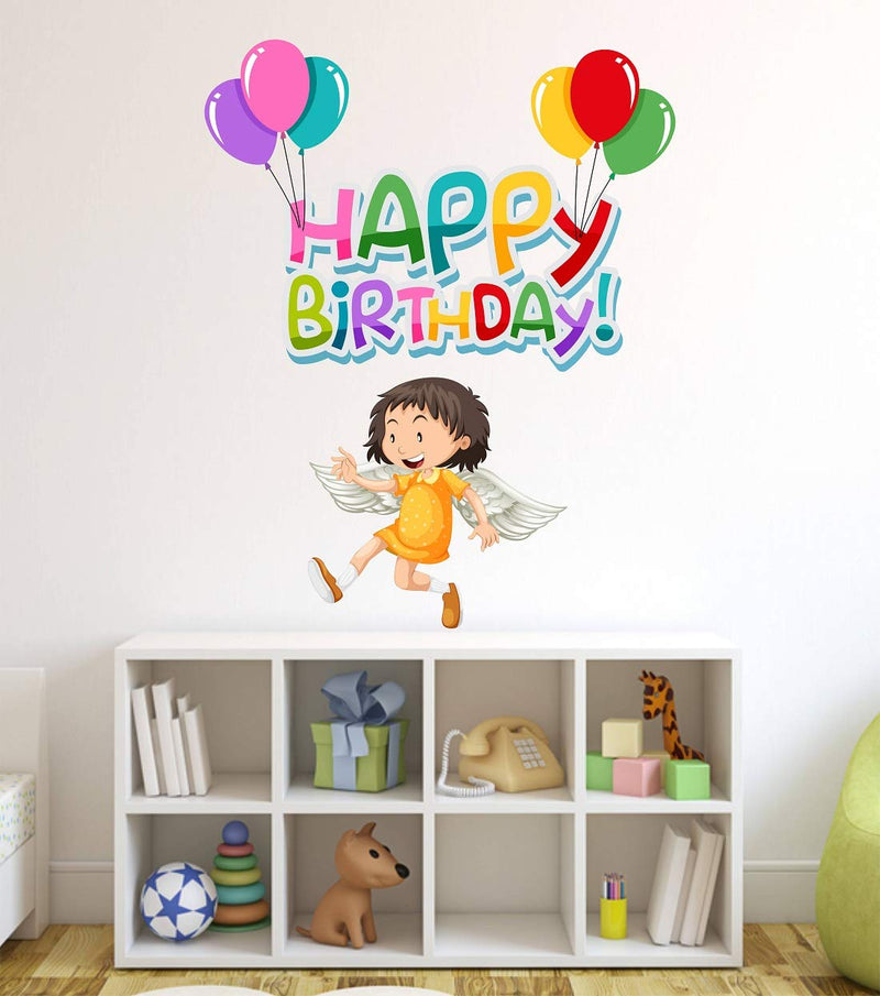 Tuffuk Happy Birthday Large Vinyl Wallstickers for Home Decorations (60 cm x 80 cm)5TZ114