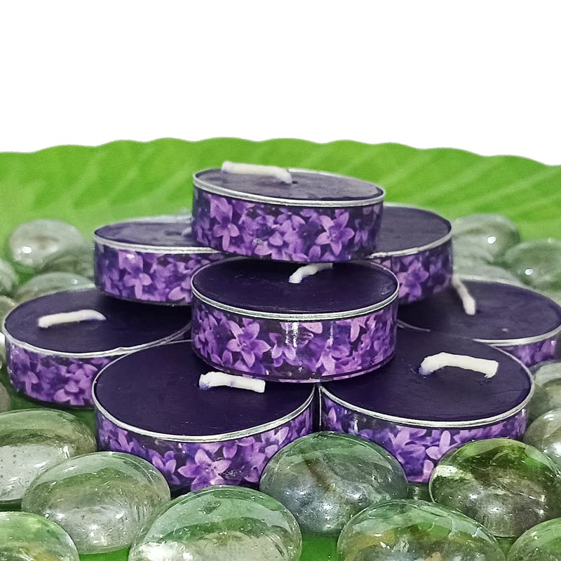 Charanam Tea Light Aroma Candle 20 Pcs Pack - Lavender (Pack of 3)