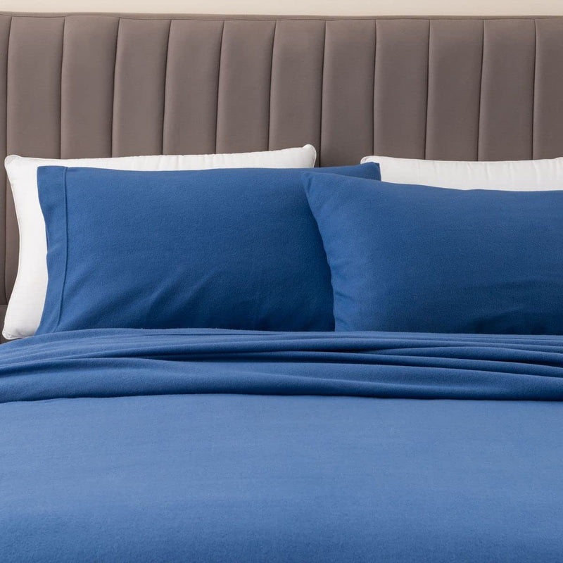 Super Soft Extra Plush Fleece Sheet Set. Cozy, Warm, Durable, Smooth, Breathable Winter Sheets in Solid Colors. Christina Collection (Full, Navy)