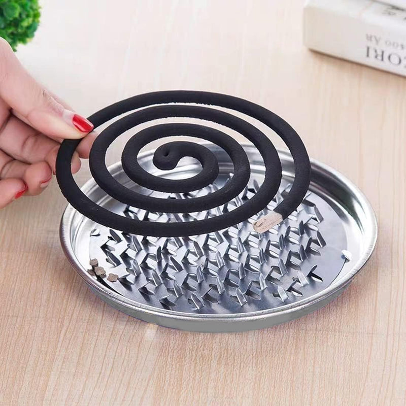 Styxon Stainless Steel Mosquito Coil Holder, Mosquito Coil Incense Burner With Cover For Outdoor Use, Deck, Patio, Pool Side, Camping, Hiking And Fishing | Pack - 1, Silver