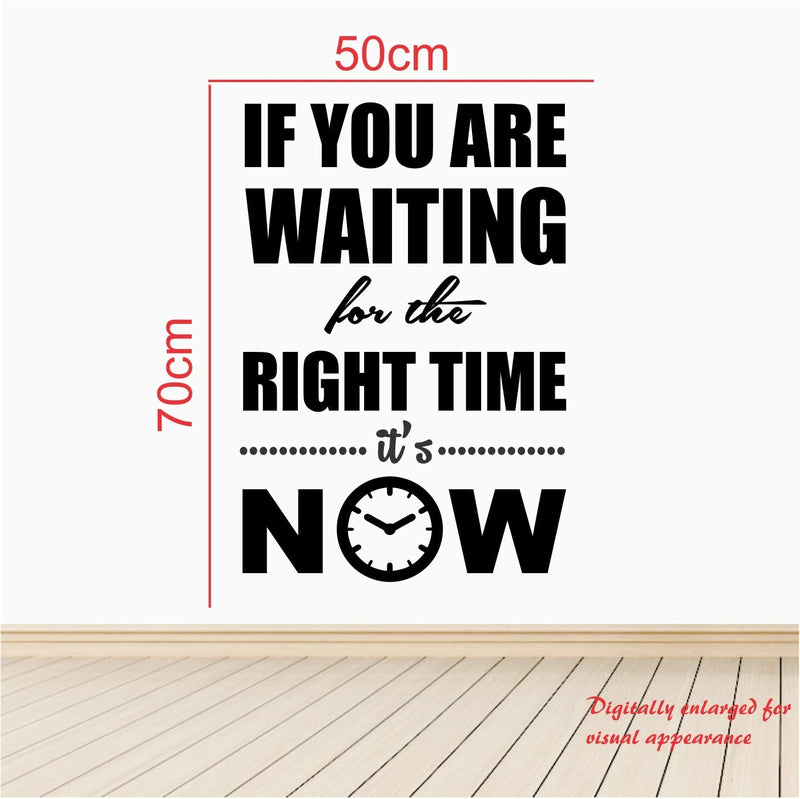 Kaushiki 'The Right Time Its Now- Office - Inspirational - Motivational - Quotes - Wall Sticker ' (Large Multi Colour, Vinyl - 70cm X 50 cm) Desg - 70