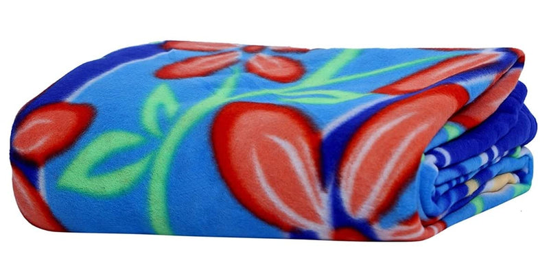 Fleece Printed 250 TC Polyester Single Bed Blanket (Multicolour) by Quality Product Hub