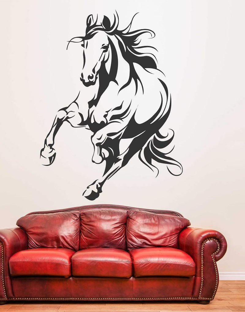 Tuffuk Black Horse Large Vinyl Wallstickers for Home Decorations(60 cm x 50 cm)5TZ396