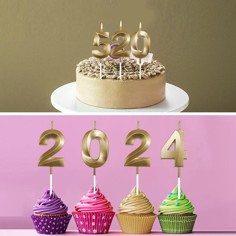 13 Candle Birthday Number Candles 13 Birthday Candles for Cake Birthday Candles Numbers 13 Champagne Gold 3D Design Numeral Candle for 13th 31th Birthday Anniversary Wedding Party Cake Decorations