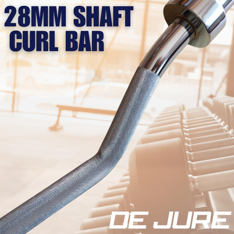 De Jure Fitness Solid Chrome Curl Rod 5 feet, Weight Lifting Bar, Standard Weight Bar, Gym Rod, Fitness Bar, Barbell Rod for Weights, Steel Gym Rod, Gym Bar, Rod for Gym, 48 mm Thickness (5 Feet)