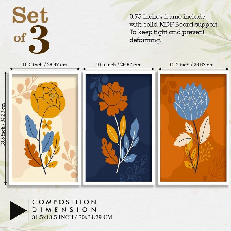 SAF paintings Set of 3 Modern Boho Art Wall Painting For Home And Office ol-COMBO-2161-K3