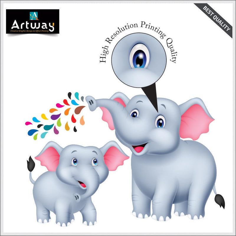 Artway Home Decor 3D Elephant Wall Sticker for Kids Living Room (Vinyl, Multicolour, 62 x 45 cm)…