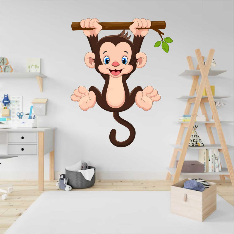 Wall Attraction™ Hanging Monkey Wall Stickers & Murals Size - 53x66cm MD193_S