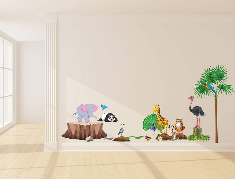 Tuffuk Wild Animals Large Vinyl Wallstickers for Home Decorations (120 x 60 cm)5TZ367