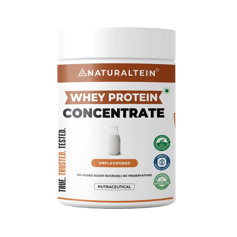 NATURALTEIN Natural Whey Protein Concentrate Unflavoured - 300G (Naturally Flavored, Non Gmo, No Artificial Sweeteners) - Powder