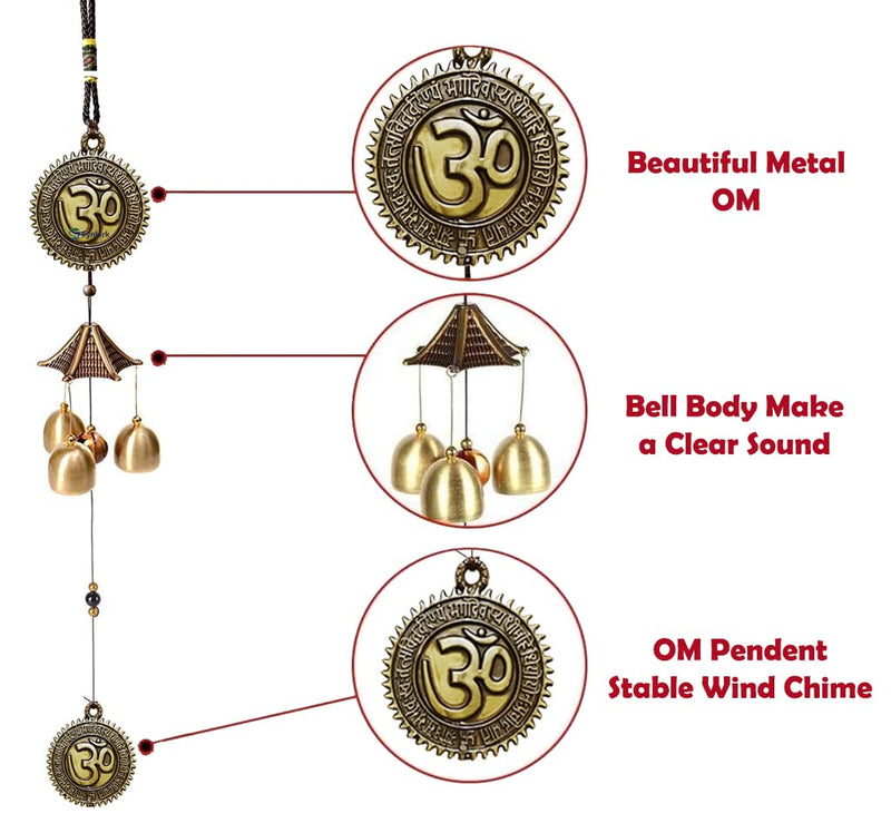 Synlark Metal Wind Chimes for Home Balcony Garden Positive Energy, Home Decor Hanging Long Brass Bells with Good Sound