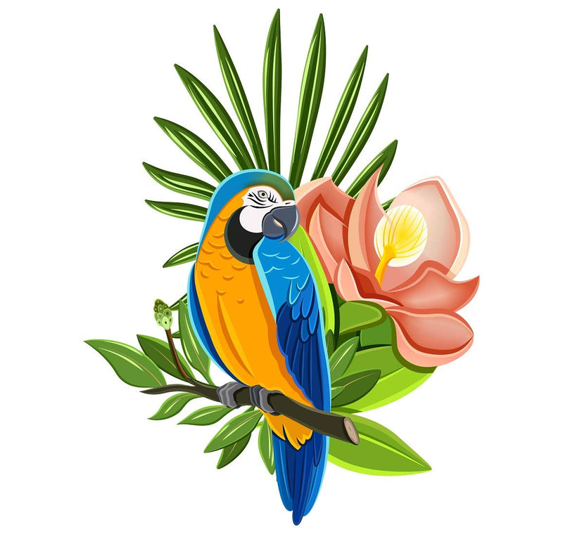 Tuffuk Colourful Parrot Large Vinyl Wallstickers for Home Decorations(40 cm x 50 cm)4TZ160