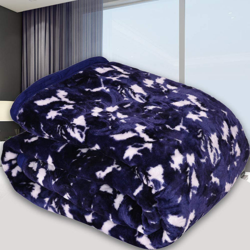 SPANGLE Microfiber Warm Soft Luxurios Royal Blue 480 GSM Double Blanket