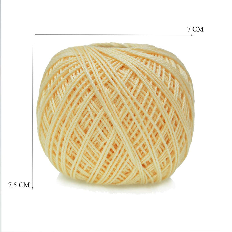 Embroiderymaterial Anchor Knitting Cotton Yarn Thread Wool (50 g, 1 Roll, Creamy and Yellow)