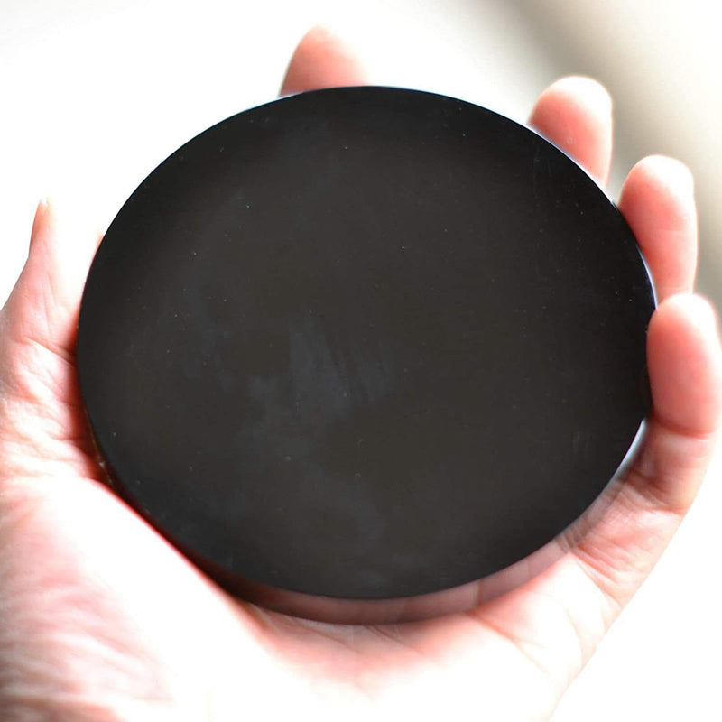 SECRET DESIRE Black Obsidian Disc Obsidian Scrying Mirror for Meditation Home Office Decor Diameter 20Cm