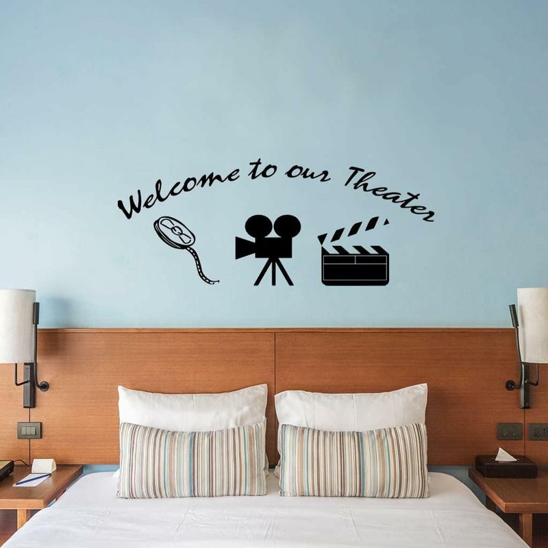 GADGETS WRAP Home Movie Theater Decor Wall Decal Welcome to Our Theater Wall Art