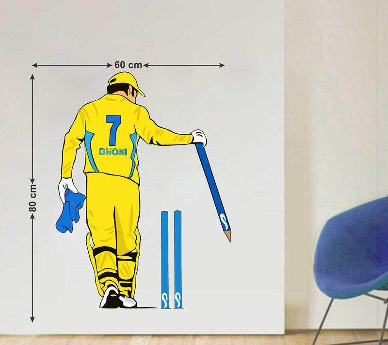 Tuffuk M.S.Dhoni Large Vinyl Wallstickers for Home Decorations (60 cm x 80 cm)5TZ327