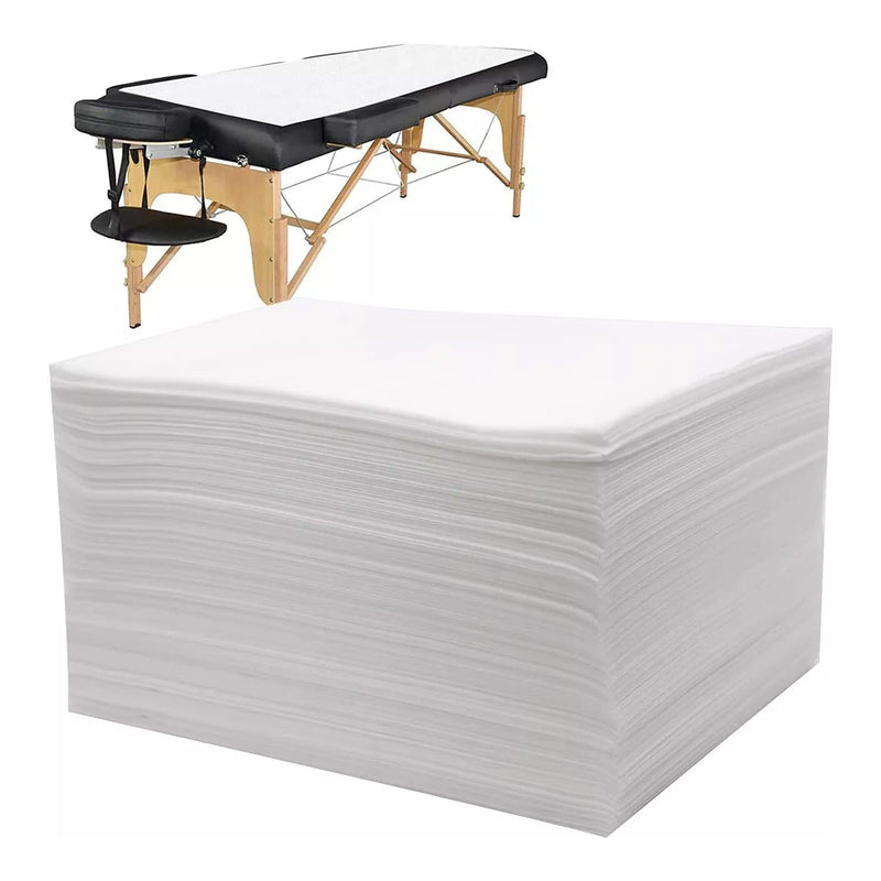 Surgicomfort Disposable bedsheet for Salon, spa, Parlor, Massage Table, Travel, Hotels (White, 42x72inch, 25pcs, nonwoven Fabric)