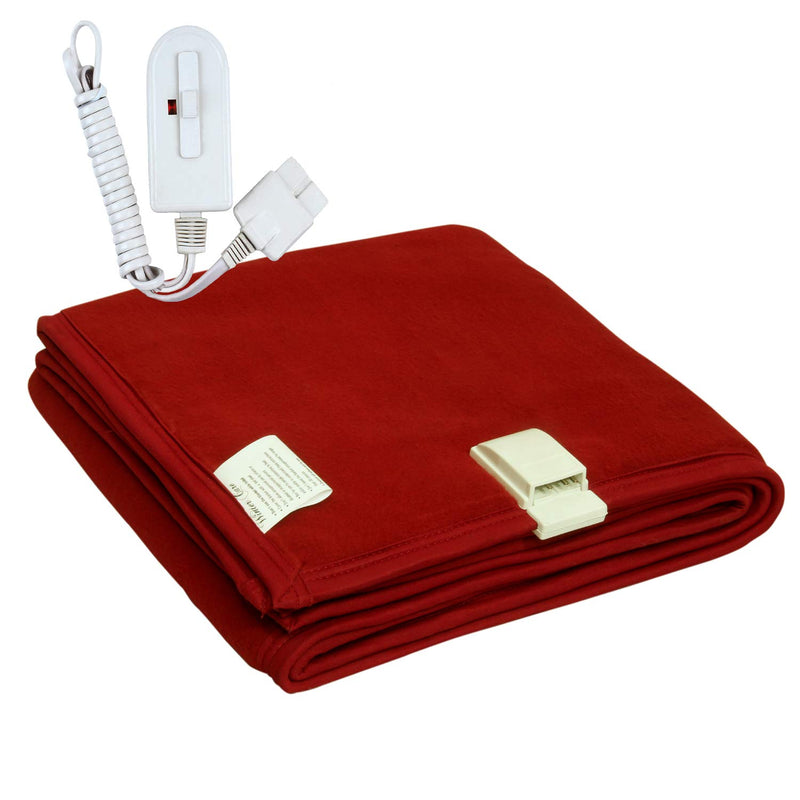 Winter Care Single Bed Luxury Electric Blanket (Red, 36 x 60 Inches)