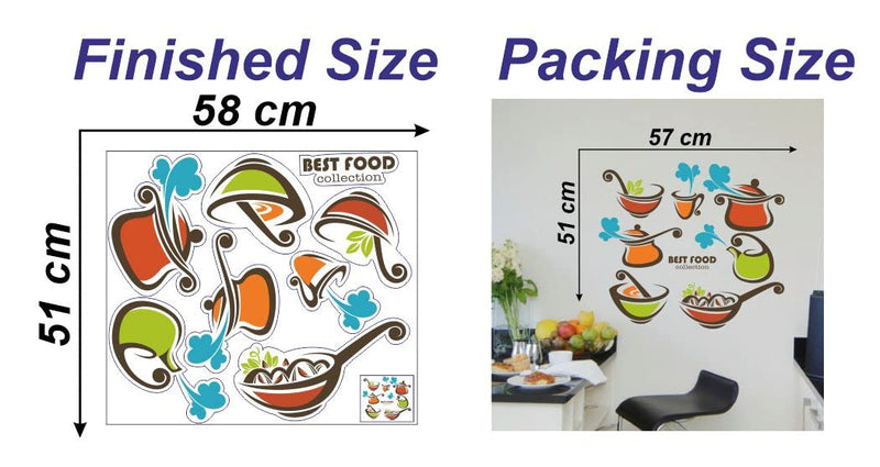 Delight Art Cooking Collection Design Wall Sticker Size - (57 * 51) cm Model id - (DAMC00983L)