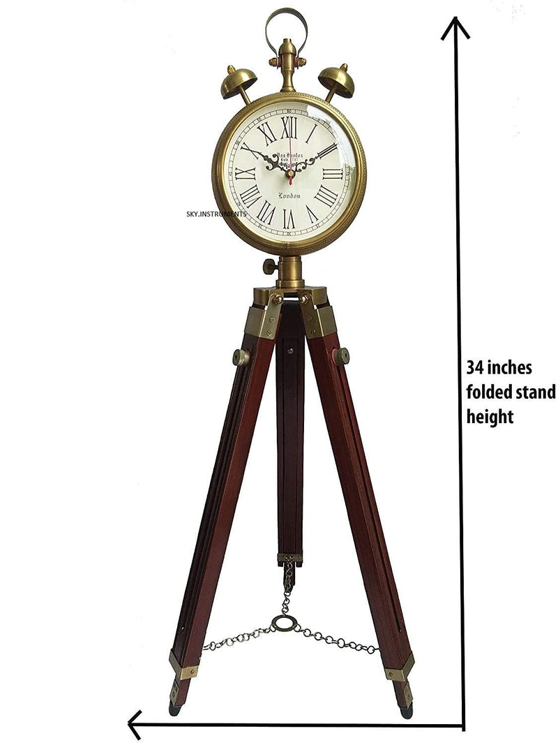 Sky Instruments 46 inch Two Bell Clock On Tripod Adjustable Stand