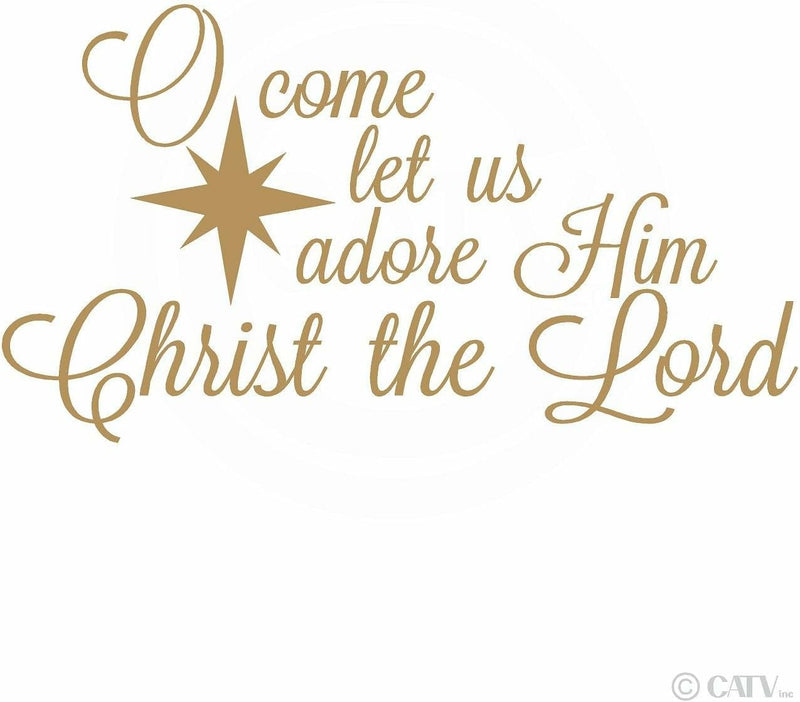 GADGETS WRAP O Come let us Adore Him, Christ The Lord Wall Saying Vinyl Lettering