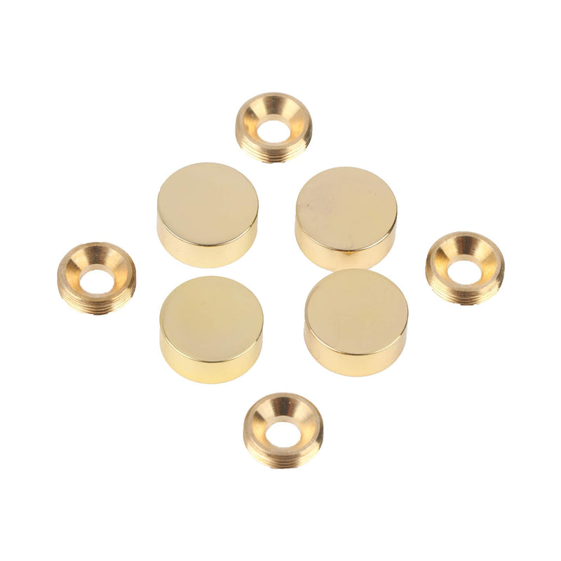 TOPNIKE Mirror Screws, Brass Cap Decorative Mirror Nails, 0.6", Polished Gold, 4 Pack