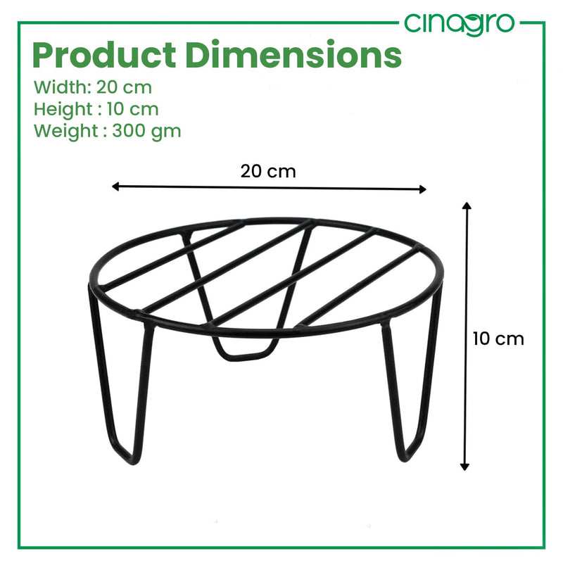 CINAGRO Round Metal Stand (Pack of 5) for Balcony, Home Garden, Indoor & Outdoor Plants, Flower Pots, Living Room Decor, Rust Free (Black)