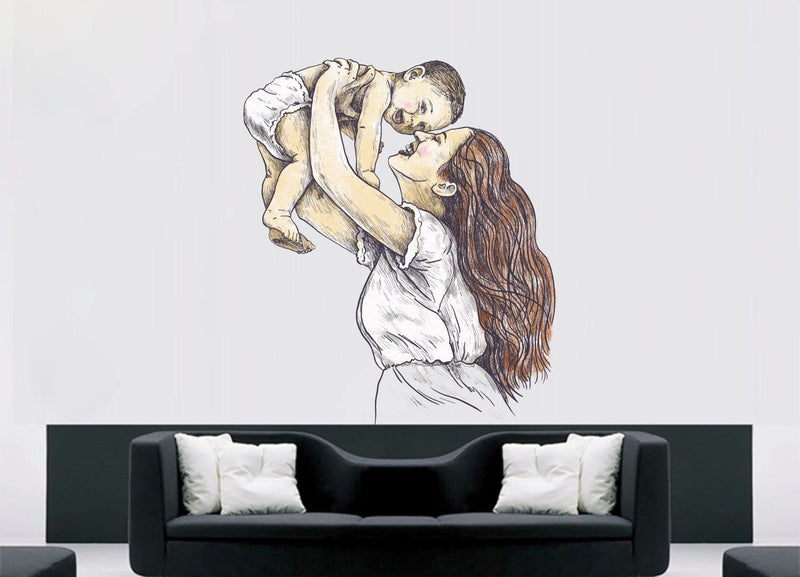 Art Kafe Mom Child Wall Sticker (Size :- 51 X 61 cm)