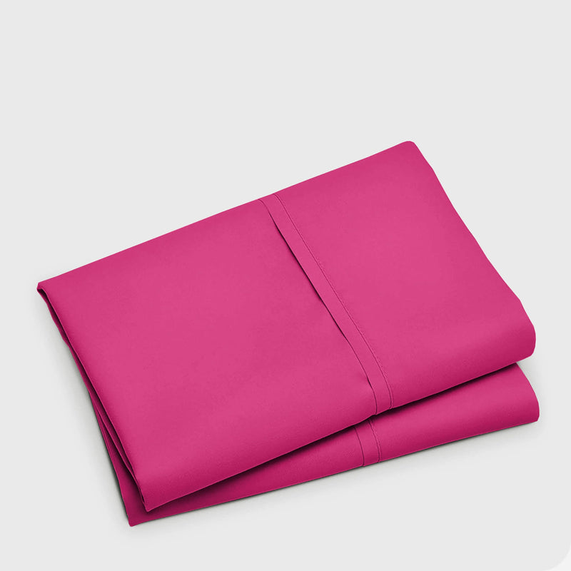 Pillow Covers Standard Size 17X27 Inches, Set of 2 Hotel Quality Microfiber Fabric Light Weight Soft & Breathable, Standard Size Pillow Cover 17x27 - Hot Pink