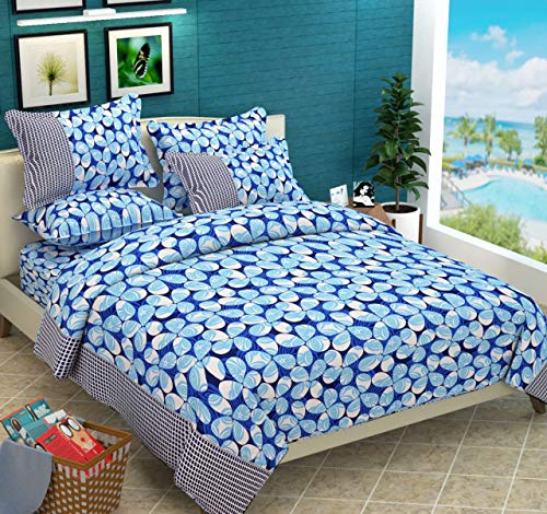 SHIVAAN HOME FURNISHING Glace Cotton 6 Double Bedsheet with 12 Pillow Covers Size 90 by 90 Printed Multicolour Combo Set of 6