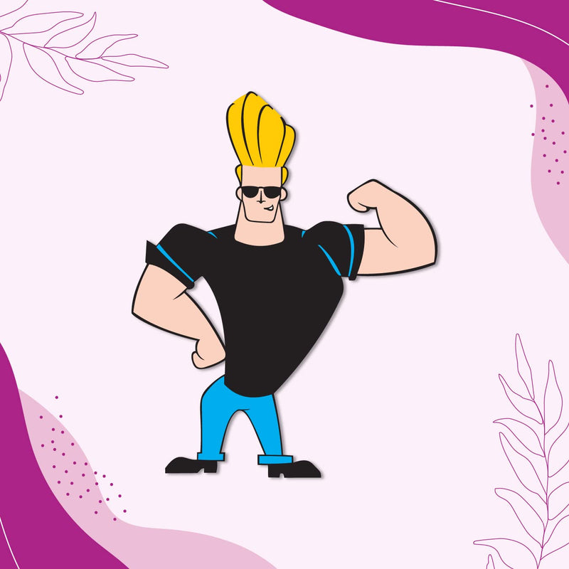 Bhai Please Johnny Bravo Wooden Fridge Magnet (Pack of 1) Fun Comic Character Gift and Decoration