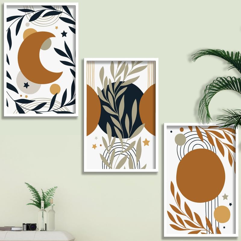 SAF paintings Set of 3 Modern Boho Art Wall Painting For Home And Office ol-COMBO-2238-K3