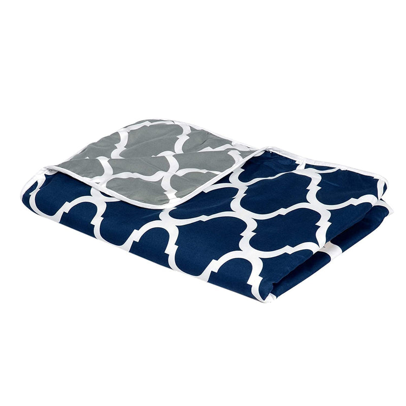 WONDERLOOK 100% Reversible Single Bed Dohar Microfiber, Polycotton (Blue Cross line Print)