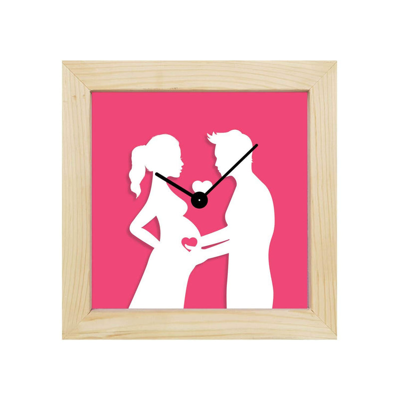 YaYa Cafe™ Valentine Gifts for Pregnant Wife from Husband Couple Love Desk Clock - 6 x 6 Inches