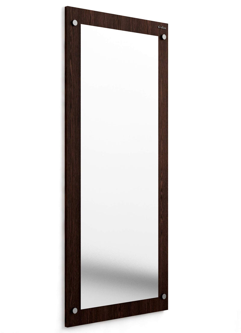 Anikaa Sofi Engineered Wood Dressing Full Length Rectangular Wall Mounted Mirrors (Wenge Big) Framed