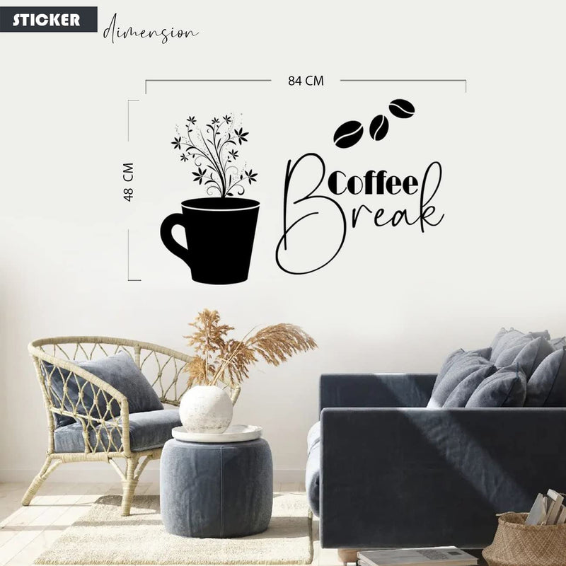 Avni Creations Coffee Quotes Wall Stickers/Wall Decals for Cafe,Coffee Shop - Wall Sticker for Kitchen - Coffee Sticker for Hotel and Restaurant (48cm x 84cm) (Coffee -2)