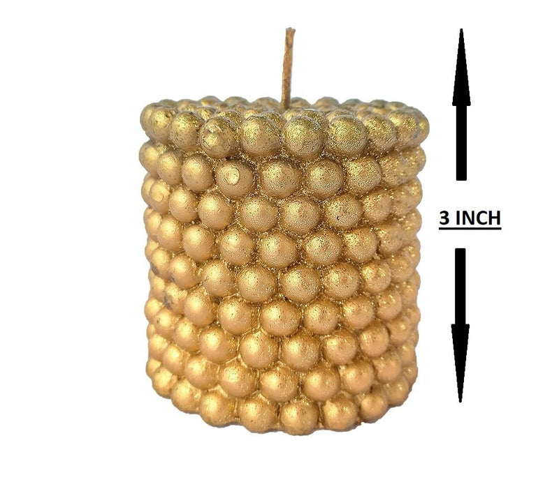 The Decor Affair 1 Pcs Aureate Brilliance: Resplendent Gilded Harmony Scented Beaded Candle of Timeless Elegance