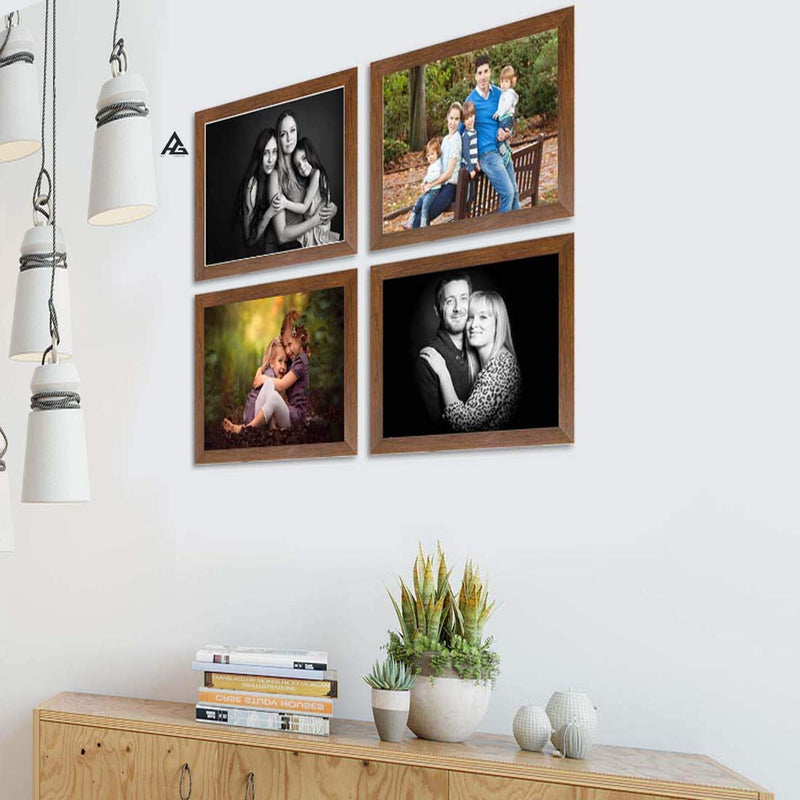 AG Crafts Wooden Wall Photo Frames (Brown) - Set of 4