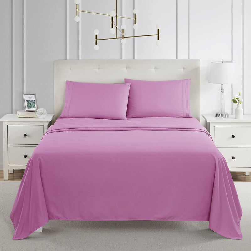 Full , Light Pink : Bed Sheet Bedding Set, 100% Soft Brushed Microfiber with Deep Pocket Fitted Sheet - FULL - LIGHT PINK - 1800 Luxury Bedding Collection, Hypoallergenic & Wrinkle Free Bedroom Linen Set By Nestl Bedding