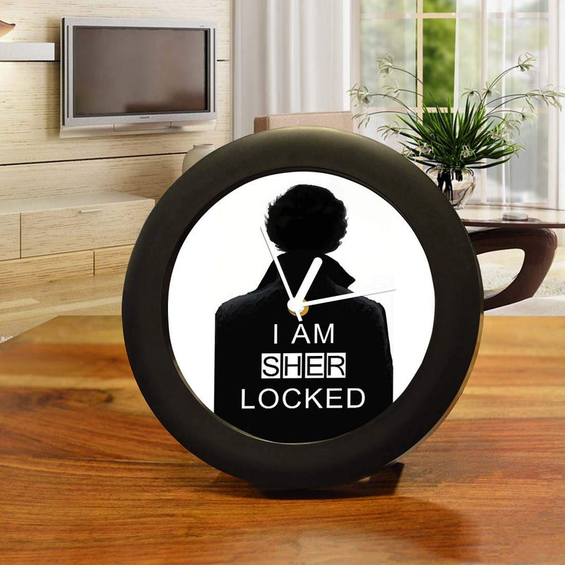 MCSID RAZZ Plastic Sherlock Holmes TV Series I am Sherlock Table Clock (Multicolour, 3.1 Inch X 3.1 Inch X 2.3 Inch, India)