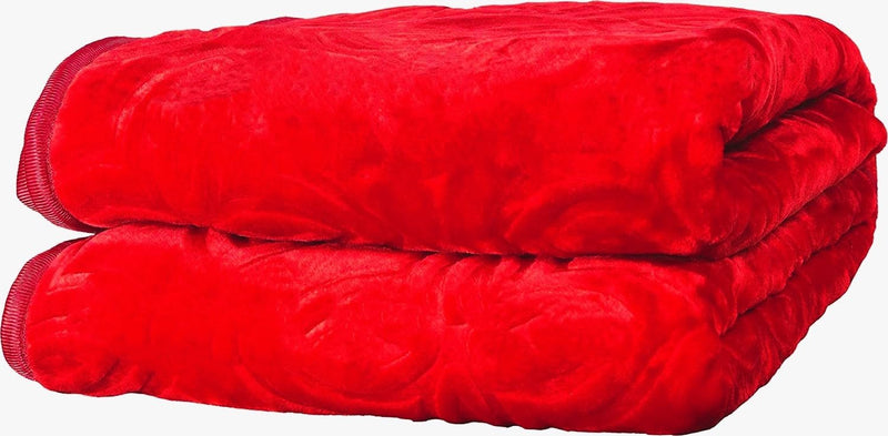 SHOPBITE Double Bed Mink Blanket King Size Heavy Winter Mink Soft AC Room Fleece All Weather Warm Kambal (Red, Double Bed)