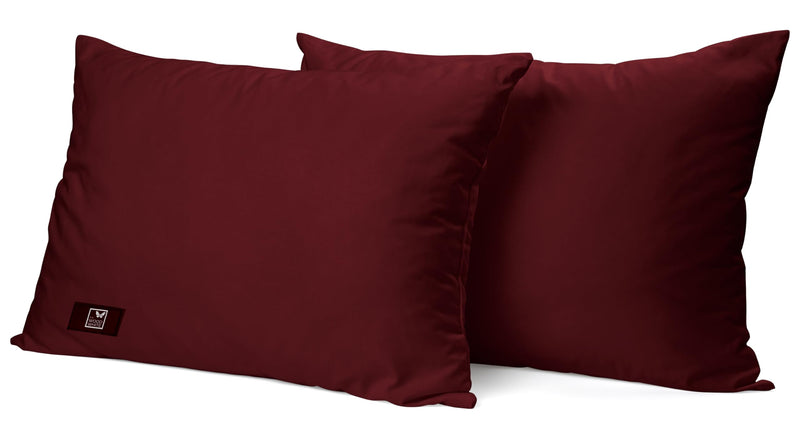 THE WOOD WHITE Microfiber Maroon Soft Pillows Set of 2. 16 x 24 Inches. Maroon