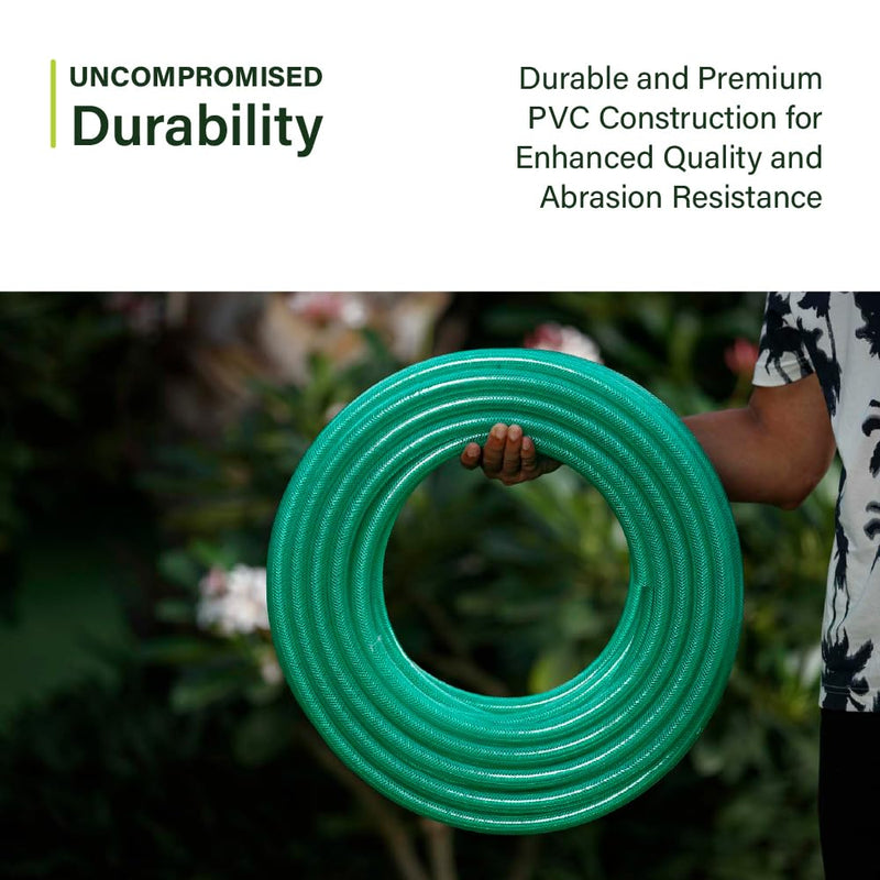 Garbnoire Heavy Duty 3 Layered Braided Water Hose Pipe (Size : 0.5 inch) Garden Pipe Outdoors, Watering Hoses, Floor Clean with Hose Connector and Clamps (Length : 10 Meters (33 Foot))