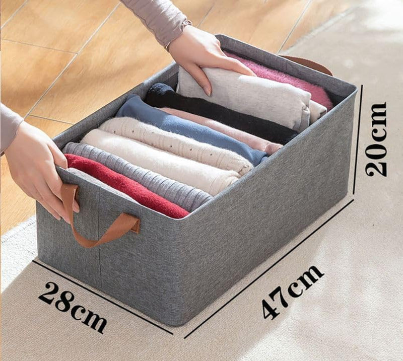 KSP HOME Collapsible Fabric Storage Cubes Organizer with Handles Foldable Storage Baskets for Organizing Toys, Books, Shelves, Closet, Large Storage Box with Handles (Grey-Pack of 4)